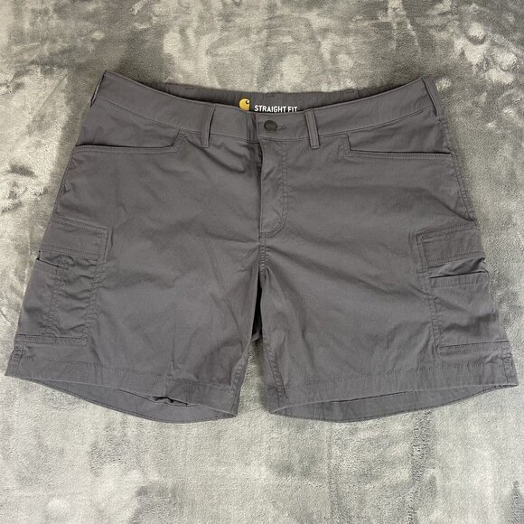 Carhartt Women's Shorts Rugged Flex Straight Fit Force Madden Cargo size 18 Gray - Picture 1 of 7